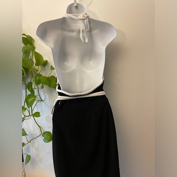 NIA TERRYCLOTH HALTER WRAP DRESS - BLACK small - Picture 8 of 9